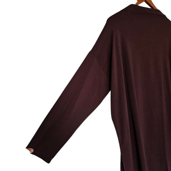 Eileen Fisher Women's Jersey Mock Burgundy Maroon Turtle Neck Tunic Size 1X - Picture 3 of 4